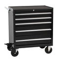Libenli 5-Drawer Red Tool Cabinet Aluminium Drawer Pulls Swivel Locking Wheels Ball-bearing Slides Electrostatic Power Coated