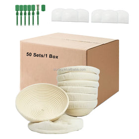 Wholesale Fermantation Dough Box Handmade Natural Rattan 9 Inch Round Banneton Bread Proofing Basket for Professional Baker