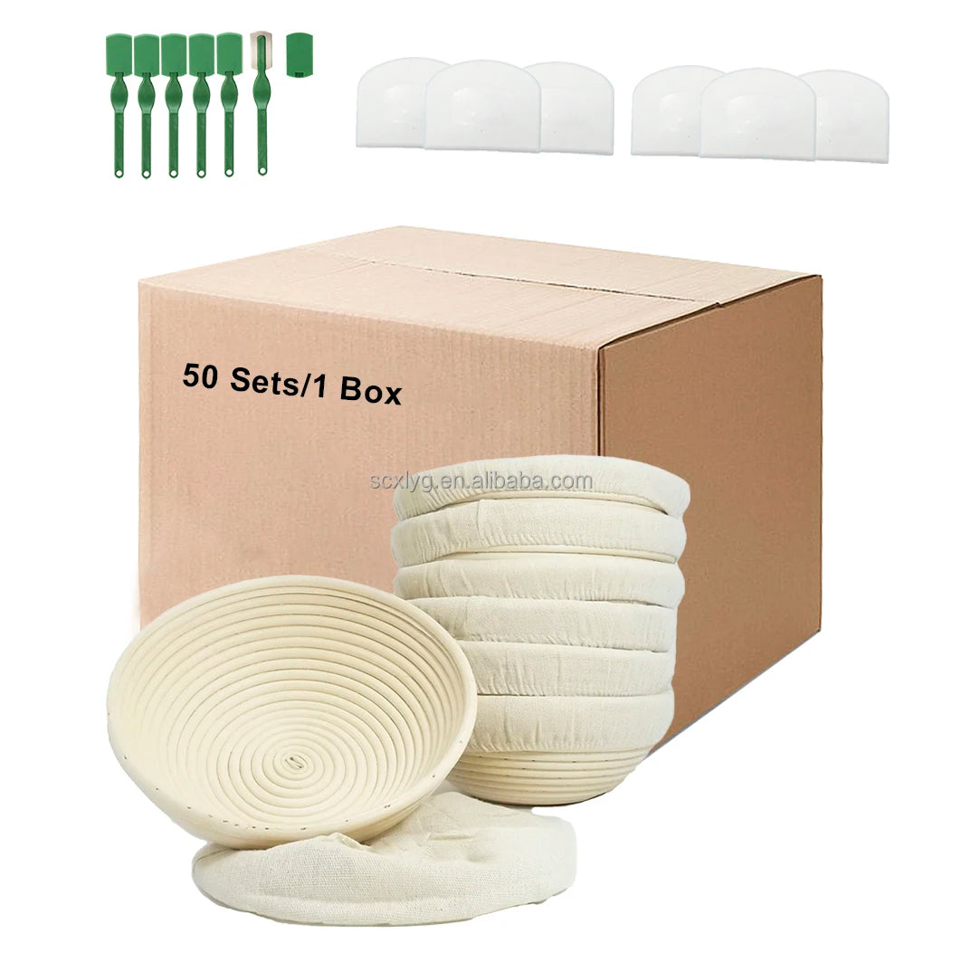Wholesale Fermantation Dough Box Handmade Natural Rattan 9 Inch Round Banneton Bread Proofing Basket for Professional Baker