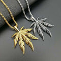 Professional Design Custom Jamaican 18k Gold Plated Jewelry Leaf Stainless Steel Pendant Necklace