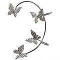 Creative New Design Fashion Rhinestone Butterfly Non Piercing Ear Wrap Cuff Earring Women