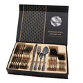 24-Piece Stainless Steel Modern Design Tableware Set Four-Piece Cutlery with Gift Box Including Spoon Fork Dinnerware