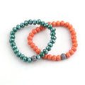 New Fashion 8mm Bright Coloured Glass Resin Ball Bracelets Elasticity Black Crystal Glass Beads Bracelets