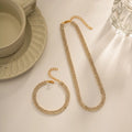 New Luxury Party Jewelry Claw Chain Full Diamond Necklace Bracelet Set Jewelry PVD Gold Plated Stainless Steel Set Jewelry