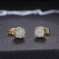 Hip Hop Gold Plated CZ Geometric Earrings Micro Pave Cubic Zirconia Round Stud Earrings Wholesale
