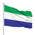 Promotion Product Sierra Leone Flag 3x5FT 100% Polyester Blue White Green Outdoor Decoration for Automotive Insurance End Users