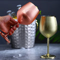 304 Stainless Steel Silver/Gold Vintage Metal Red Wine Glass Flute 500ml Wine Goblet for Bar Barware for Giveaways