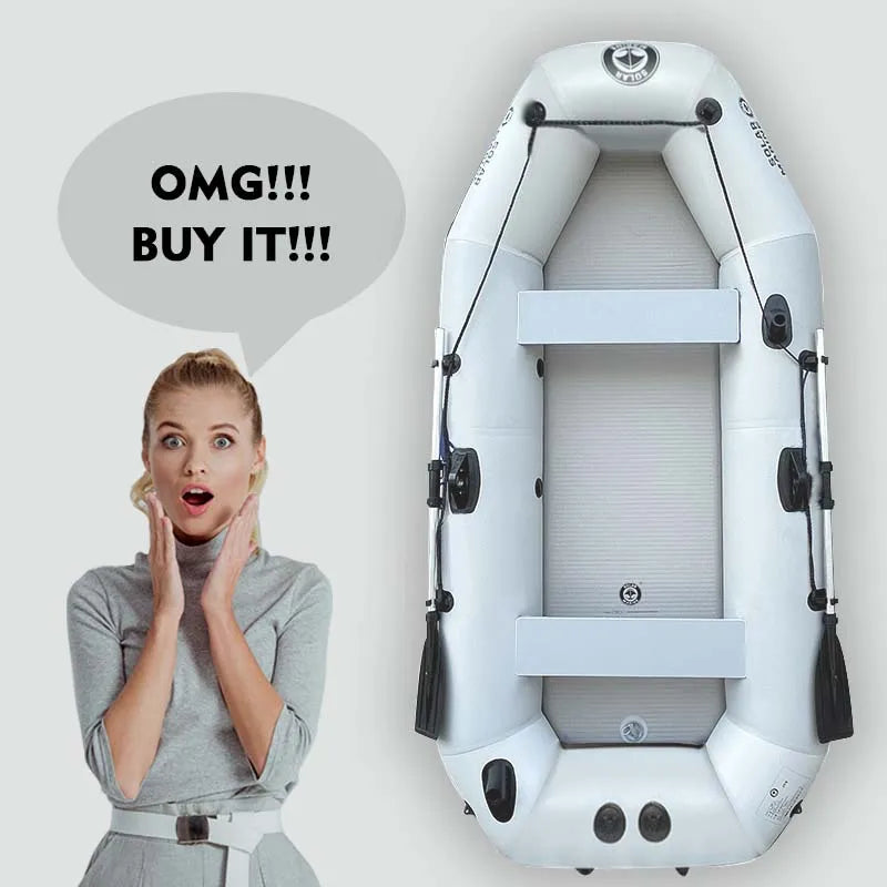 260 cm 3 Person Inflatable Boat Inflatable Kayak Rubber Dinghy High-speed Yacht for Fishing Vacation Dating Party
