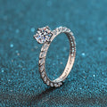 Aimgal GRA Certified 1ct Moissanite Classical Engagement Ring D-VVS1 6-Prong Setting in S925 Silver Plated Pt950
