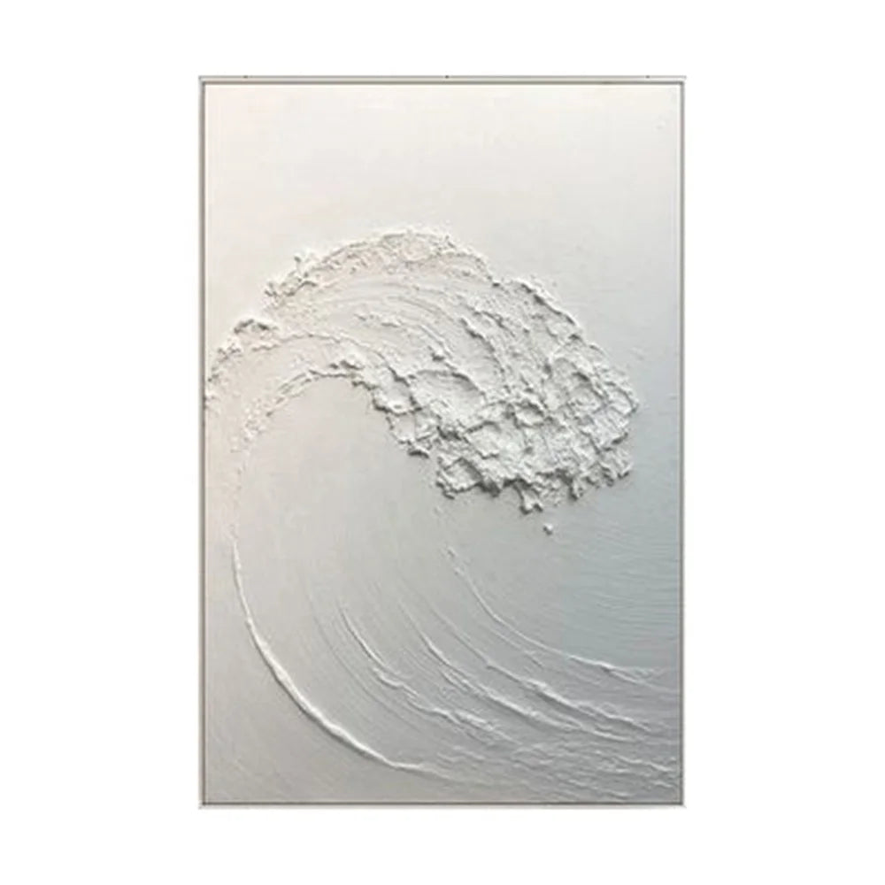Origin Modern Home Decoration Artwork Hand Painting Textured Canvas Wall Art White Abstract Painting