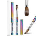 Hot for 100% Professional Kolinsky Hair Nail Art Brush with Plastic Rainbow Handle UV Gel Acrylic Brush