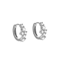Simple 925 Sterling Silver Tiny Small Round White CZ Fashion Fine Jewelry Gold Plated Huggies for Women Wholesale