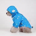 Polyester Fabric Cute Print Summer Portable Small Waterproof Dog Raincoat with Reflective Strip Design