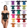Women's Sexy Lingerie Gothic Victorian Lace Halter Satin Jacquard Women Girl Outwear Waist Slimming Overbust Bustier & Corsets