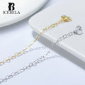 ICEBELA Summer Beach Jewelry Gold Plated Anklet Bracelet Women 925 Sterling Silver Adjustable Rolo Heart Link Chain Anklets