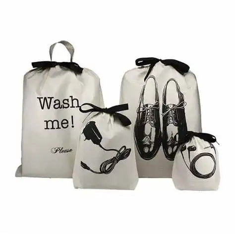 Natural Recycled Organic Cotton Dust Cover Clothing Bag With Ribbon Bow Clothes Shoe Packaging Cotton Dust Pouch