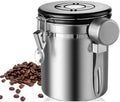 Large Capacity Coffee Food Canister Food Jars Kitchen Container Minimalist Kitchen Storage Round Manual Airtight Stainless Steel