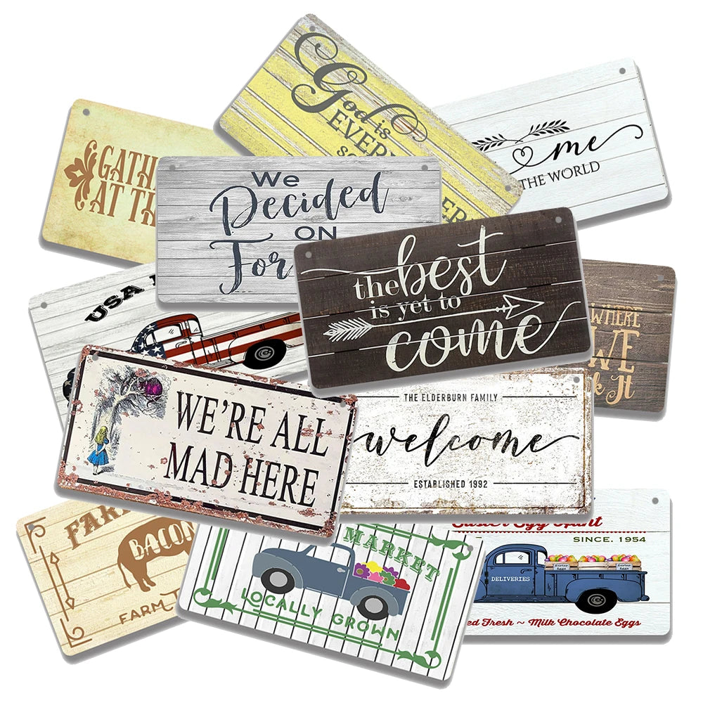 Wholesale Decorative Wooden Hanging Wall Plaque Farmhouse Wooden Signs Welcome for Front Porch Door Home Wall Decor