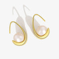 Fancy Design S925 Sterling Silver 18K Gold Plated Hollow Drop Shaped Baroque Pearl Earrings Pearl Earrings for Women
