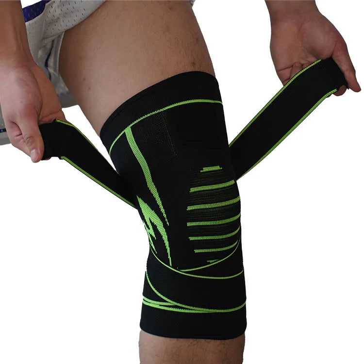 Custom Compression logo Gym Basketball Support Knee Pad Brace Support with Belt