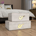 Light Luxury Minimalist Beige Leather Jewelry Box Modern Home Decor Nordic Style Storage Box for Foyer Office Desktop Decoration