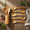 Kitchen Wooden Cooking Utensil Set 30*6cm Bamboo Cooking Utensil Custom LOGO Bamboo Spatula Bamboo Spoons Set