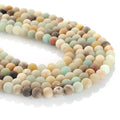 8mm Natural Colorful Frosted Amazonite Gemstone Round Loose Matte Stone Beads for Jewelry Making DIY Accessories