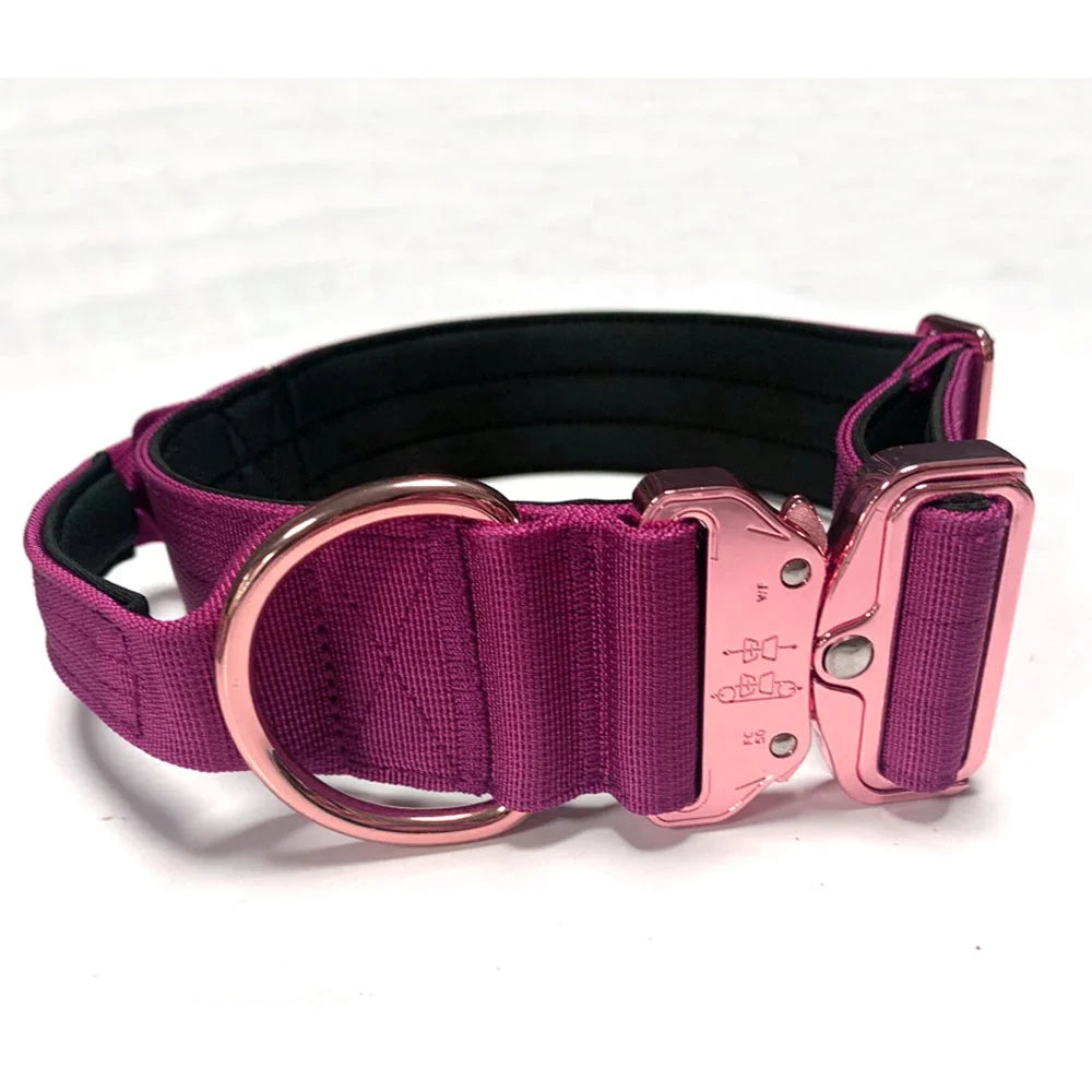2024 New Design Tactical Personalized Durable Polyester Nylon Handmade Padded Dog Collar
