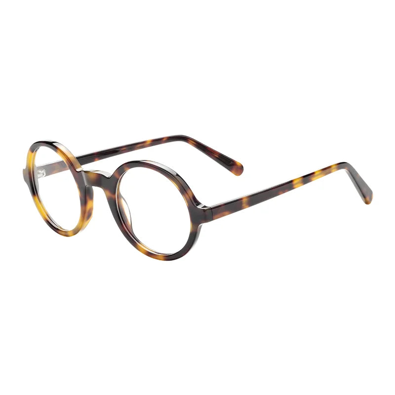 New Arrival Unisex Retro Vintage Round Shape Acetate Glasses Frame Custom Logo Promotional Eyewear for Ladies