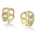 CAOSHI OEM ODM Noble Round Chain Design Bright Cubic Zirconia Gold Plated for Luxury Engagement Jewelry CZ Hoop Earrings Women