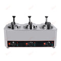Triple Barrels 6L Hot Nachos Cheese Warmer With Pump Electric Commercial Stainless Steel Sauce Warmer Pump Dispenser Machine