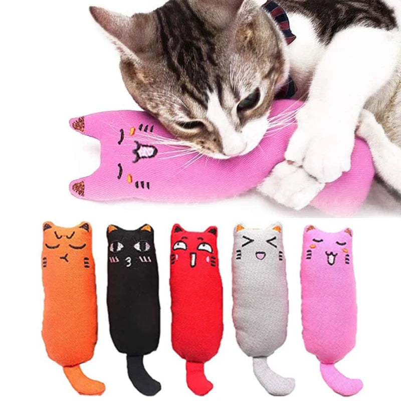 Wholesale Funny Durable Breathable Rustle Sound Catnip Toy Cute Cat Chew Toys Teeth Grinding Cat Plush Thumb Pillow