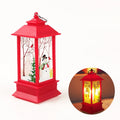 5\" Single Wax Printing LED Candle Storm Lantern Christmas Indoor Home Decorative Wind Light Battery Powered