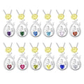 Women'S 925 Sterling Silver 18K Gold Plated Sunflower 12 Birthstone ZIRCON Pendant Necklace Mother'S Day Gift Jewelry for Mom