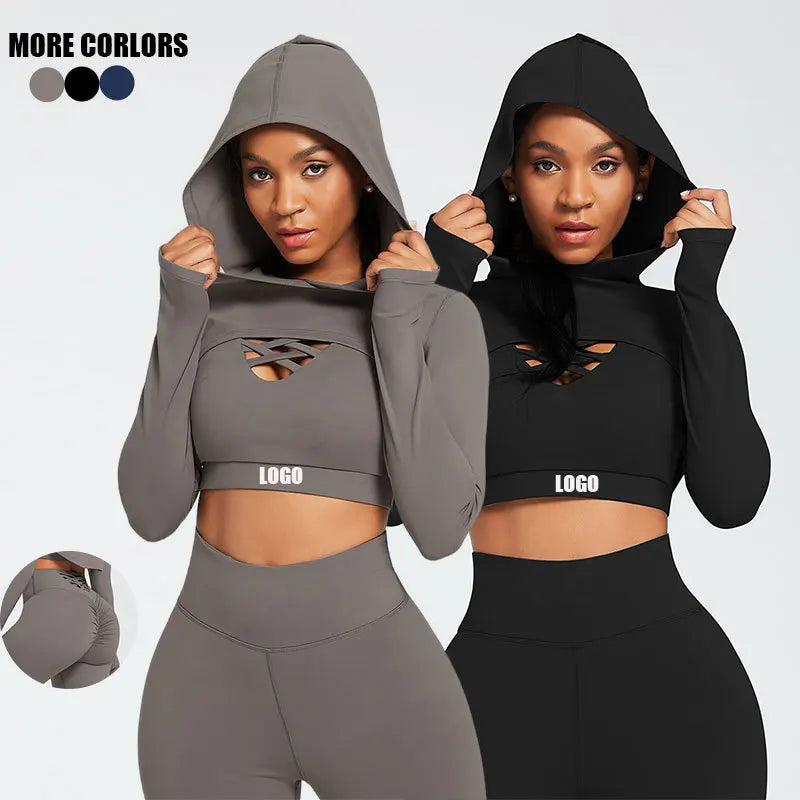 Hot Sale Women's Plaid Spandex/Nylon Seamless Breathable 3-Piece Sportswear Outdoor Running Training Fitness Yoga Set
