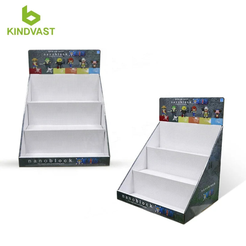 Custom Retail 3 Tier Counter Top Sticker Display Stand Table Top Toys Display Counter