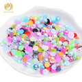20 Colors ABS Semi-Circle Pearls round Shape Flatback Candy AB for DIY Mobile Phone Case Decoration Loose Rhinestones 6mm 8mm