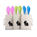 RubySub 6x8 Inch Easter Lovely Drawstring Bag Sublimation Blank Linen Candy Bunny Bag