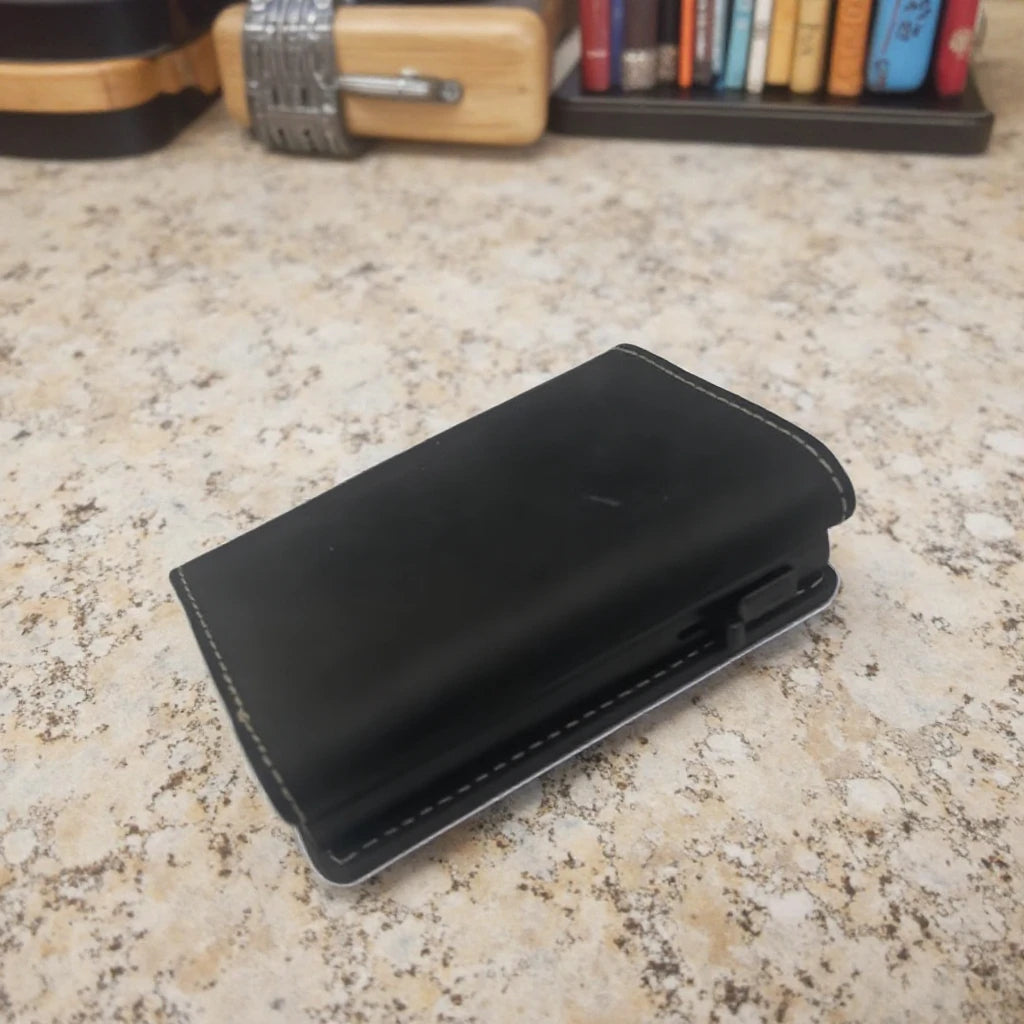 Unisex Mini Wallet with RFID Blocking Slim Metallic Polyester Lining Custom Logo Open Closure for Men's Cash Credit Card Storage