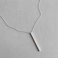 Solid 925 Sterling Silver Geometric Long Bar Pendant Necklace for Women Gifts Jewelry