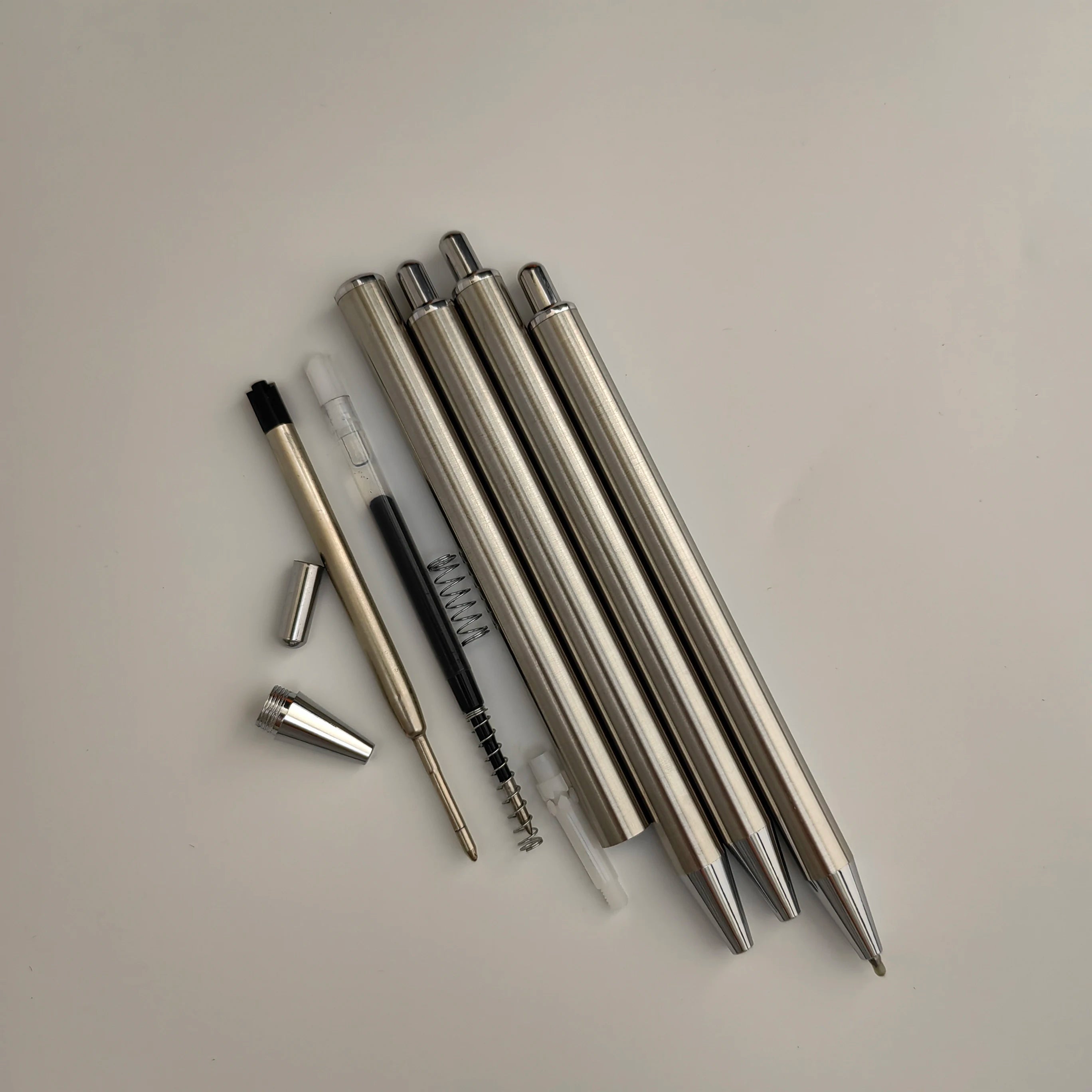 Stainless Steel Resin Epoxy Glittering PU Jeans Cloth Cover Blank Click  Wooden Pen Making Part Turning Woodturning Pen Kits Diy