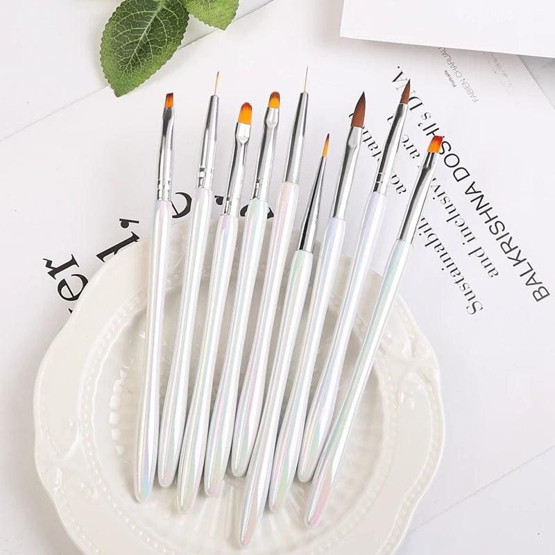 Soft Aurora DIY Painting Pens Set Gradient Gel Drawing and Nail Art Brush Acrylic Carving Line Brush Made of Durable Nylon
