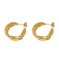 Women 18K Gold Plated Stainless Steel Hoop Huggie Earrings for Women