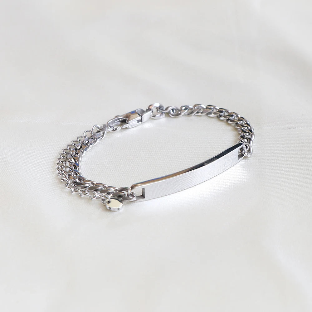Elegant Dainty Thin Cuban Link Bracelet Custom Gold Plated Stainless Steel Plate for Men Women Wholesale for Gift Occasions