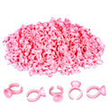 Disposable White/Pink Plastic Tattoo Pigment Ring Ink Cups Holder Tools Eyelash Extension Glue