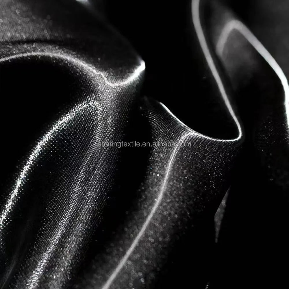 150GSM Thick Metallic Crystal Silk Shiny Luster Liquid Satin Gaza Organza Shimmer Fabric for Lolita Wedding Dress