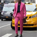 New Pink Men Suits Top  Lapel One Button Costume Homme Tuxedo Suits for Men 2021 Two Pieces for Gentleman Blazer Sets