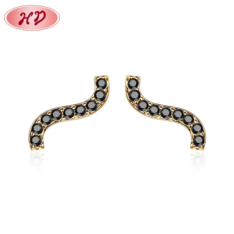 Ladies Fashion Jewelry Wholesale Earrings Women Minimalist Non Tarnish 18k Gold Micro Paved Cubic Zirconia Earrings Stud Earring