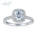 Classic 925 Silver 1.5 Carat Cushion Cut Pass Diamond Test All Slide Stones Total 0.5 Ct D Color Moissanite Ring Wedding Jewelry