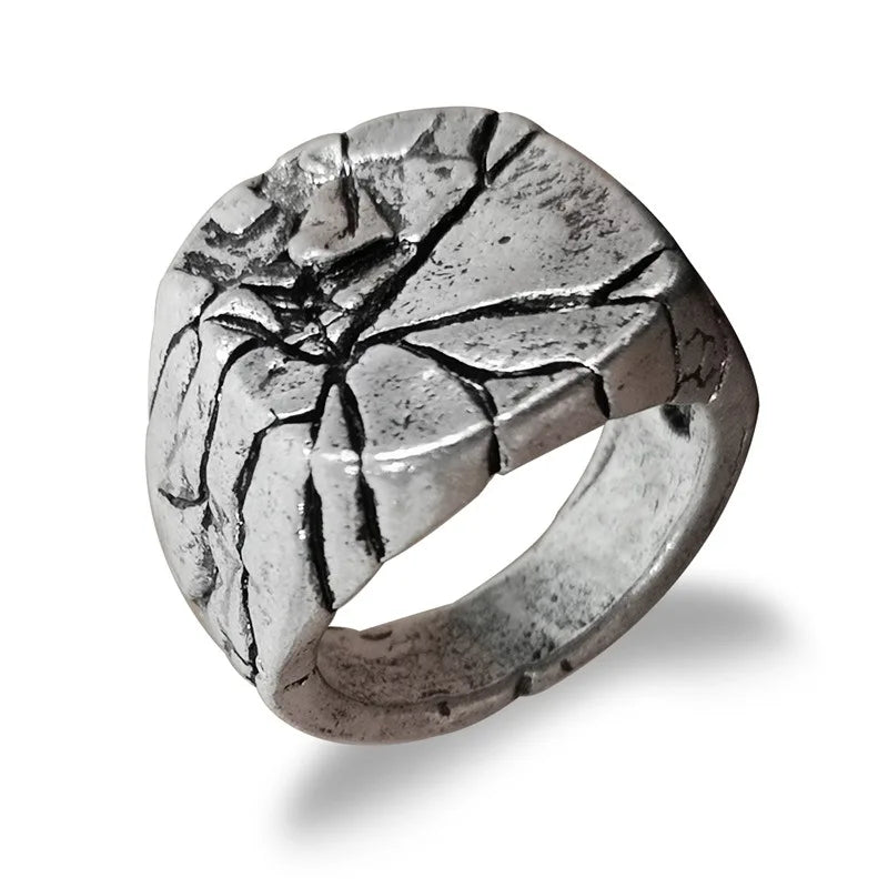 Custom Punk Man Vintage Gothic Ring Multi Size Sliver Plated Crack Men's Rings Jewellery